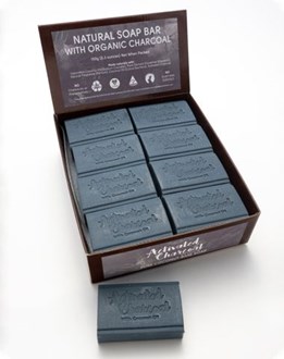 Charcoal soap 150g display of 16. Sold out, due June