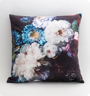 Cushion Black velvet  Botanical