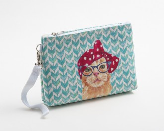 Blue Cat Makeup bag